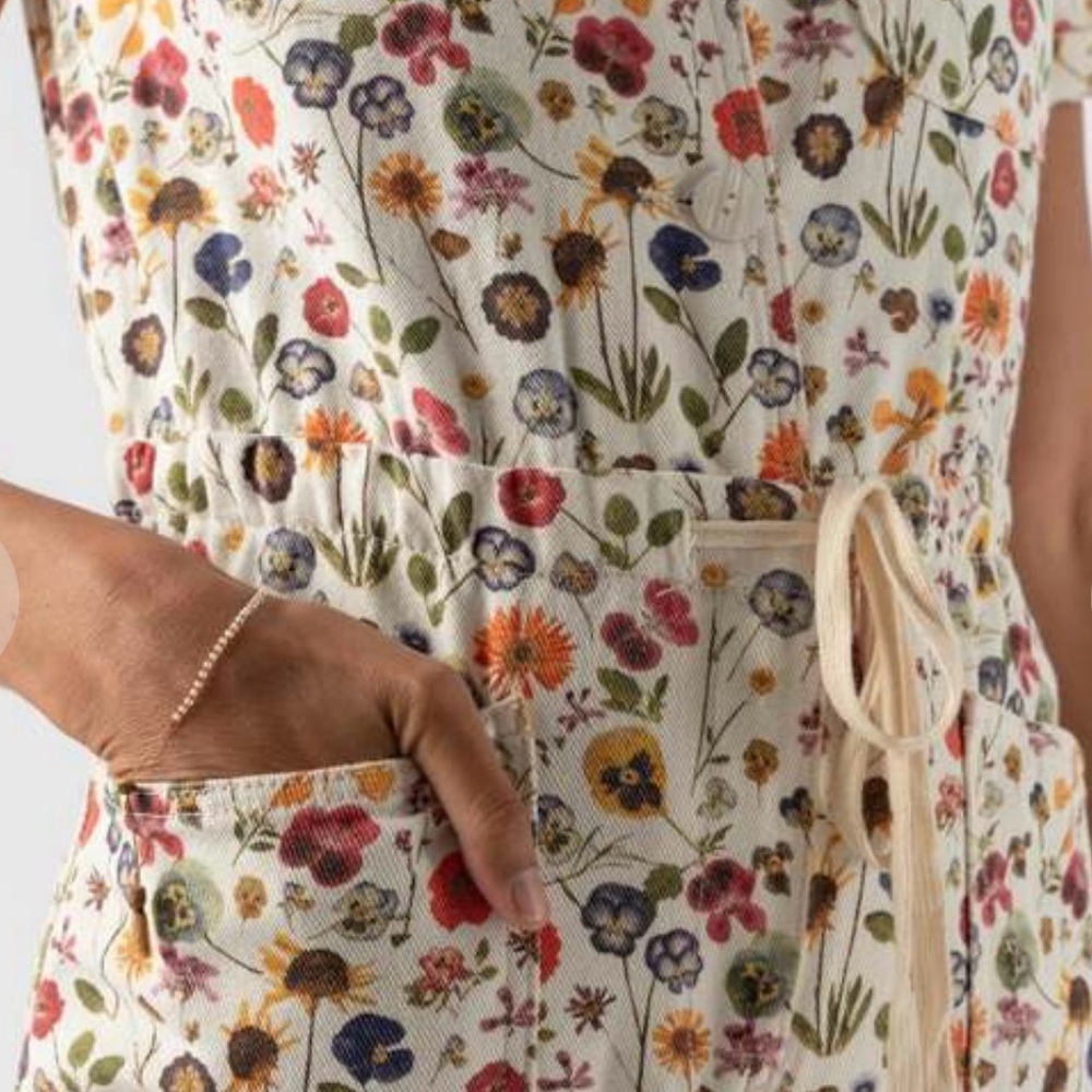 Rachel Antonoff Matthew Pressed Flowers Button Up Jumpsuit L - Picture 4 of 15